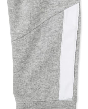 Pantalones deportivos de polar con rayas laterales activos para bebés y niños pequeños