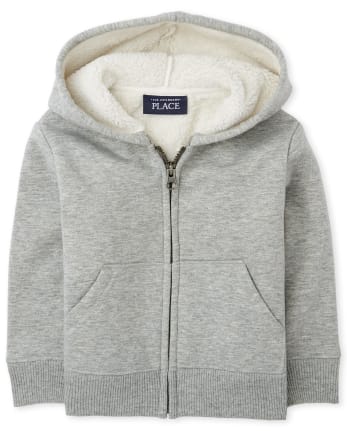 Toddler Boys Sherpa Zip Up Hoodie