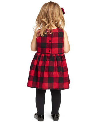 Toddler Girls Matching Family Buffalo Plaid Fit And Flare Dress