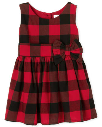 Toddler Girls Matching Family Buffalo Plaid Fit And Flare Dress