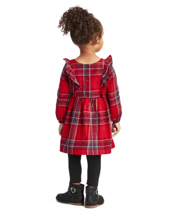 Baby And Toddler Girls Matching Family Plaid Peasant Dress