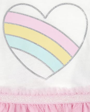 Baby And Toddler Girls Rainbow Heart Tutu Dress