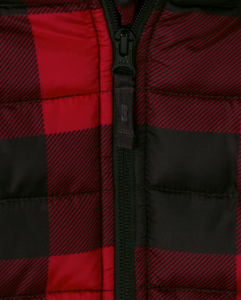 Toddler Boys Buffalo Plaid Puffer Jacket