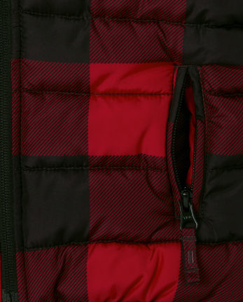 Toddler Boys Buffalo Plaid Puffer Jacket