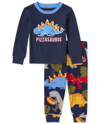 Pijama de algodón ajustado para bebés y niños pequeños Pizzasaurus