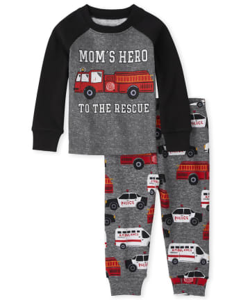 Baby And Toddler Boys Mom's Hero Snug Fit Cotton Pajamas