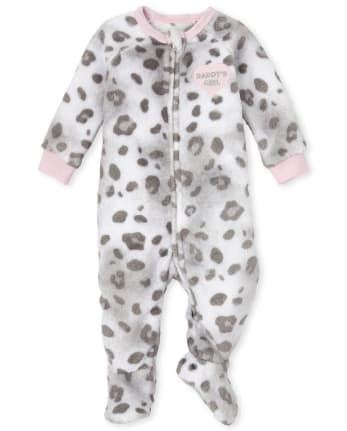 Girls Leopard Foil Designed Long Cotton Pyjamas
