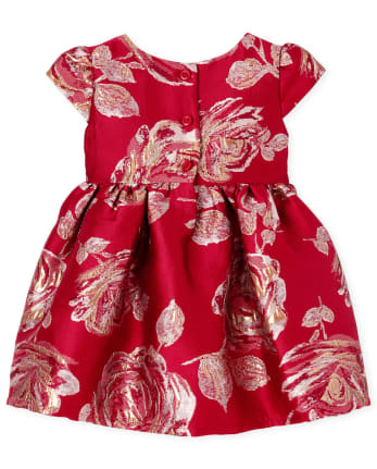 Baby Girls Mommy And Me Vestido a juego de jacquard rosa metalizado