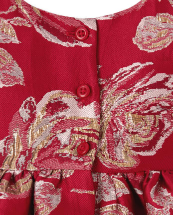 Baby Girls Mommy And Me Vestido a juego de jacquard rosa metalizado