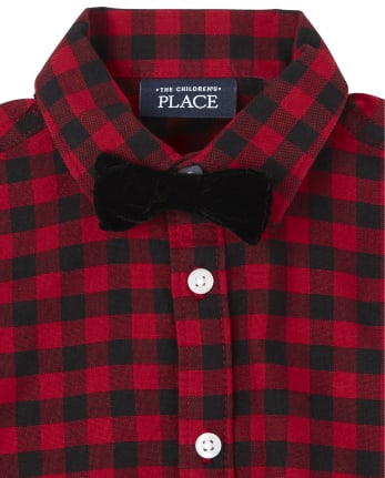 Baby Boys Matching Family Buffalo Plaid Oxford Outfit Set