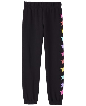 Girls Active Rainbow French Terry Jogger Pants