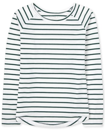 T-shirt basique à superposition rayé pour fille