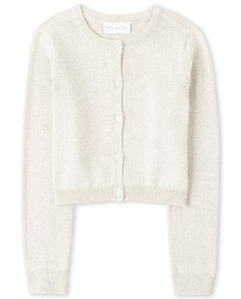 Girls discount metallic cardigan