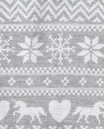 Girls Fairisle Fleece Lined Leggings