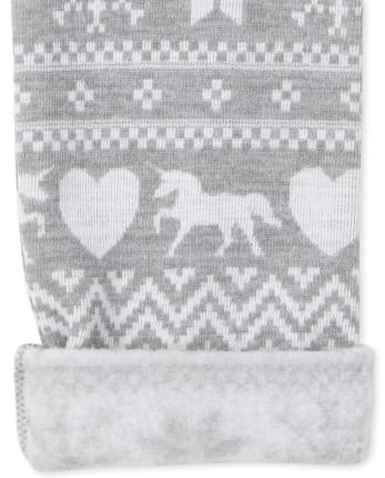 Girls Fairisle Fleece Lined Leggings