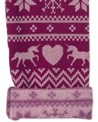Girls Fairisle Fleece Lined Leggings