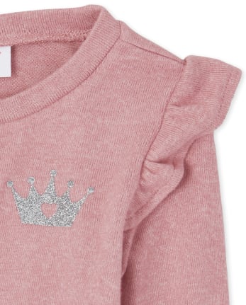 Toddler Girls Crown Lightweight Sweater Outfit Set