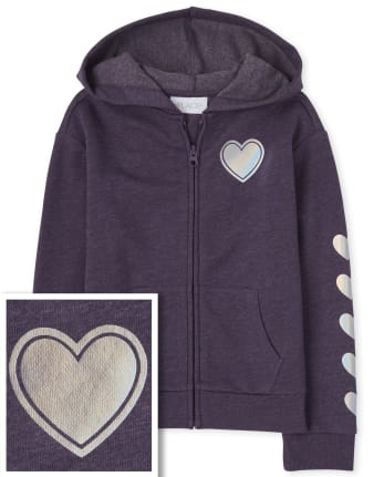 Girls French Terry Zip Up Hoodie