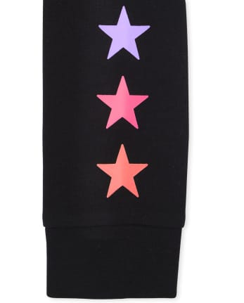 Jersey con media cremallera y cuello simulado Rainbow Star para niñas