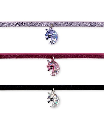 Girls Unicorn Choker Necklace 7-Pack