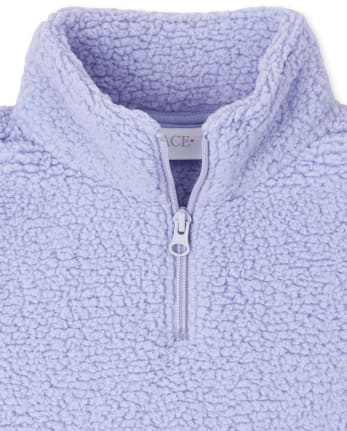 Pull Sherpa à demi-zip pour fille