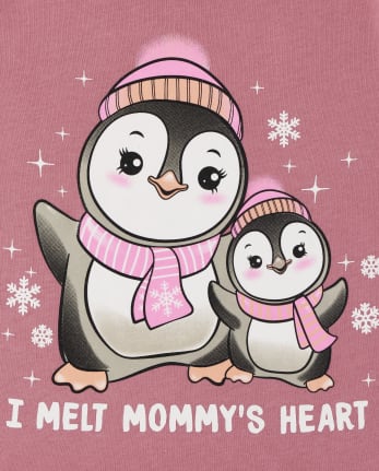 Baby And Toddler Girls Penguin Graphic Tee