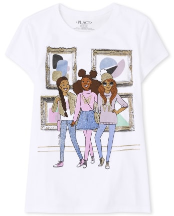 Camiseta con estampado de escuadrón para niñas