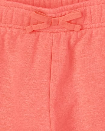 Pantalones jogger de vellón con rayas laterales para niñas