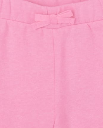 Pantalones jogger de vellón con rayas laterales para bebés y niñas pequeñas