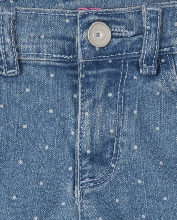 Girls Print Denim Jeggings