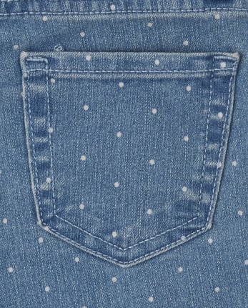 Girls Print Denim Jeggings