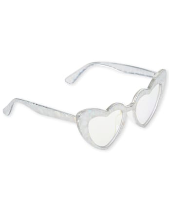 Girls Foil Heart Sunglasses