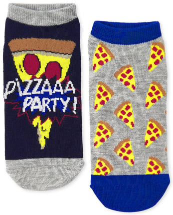 Calcetines tobilleros Dino Pizza para niños, paquete de 6