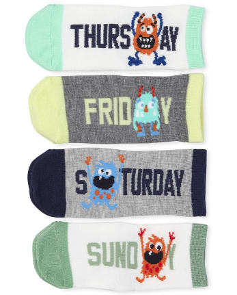 Toddler Boys Days Of The Week Midi Socks 7-Pack