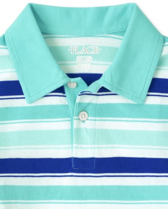Boys Striped Jersey Polo