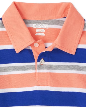 Boys Striped Jersey Polo
