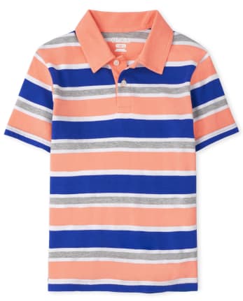 Boys Striped Jersey Polo