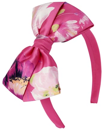 Diadema con lazo floral para niñas