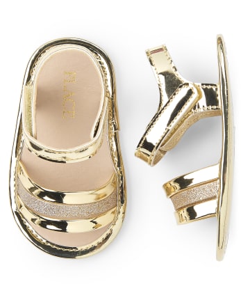 Papanatas Gold Metal Gladiator Baby Sandal - Tassel Children Shoes