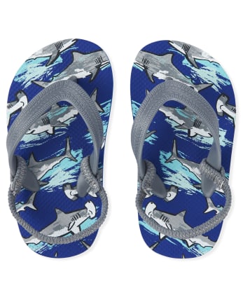 Boys shark flip flops clearance