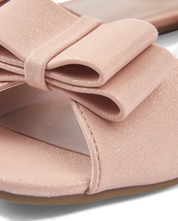 Girls Metallic Bow Ballet Flats