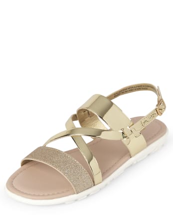 Girls Shimmer Sandals | The Children's Place - GOLD