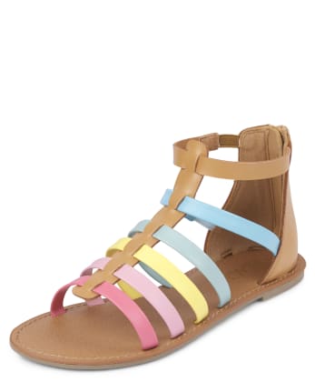 Girls Rainbow Gladiator Sandals