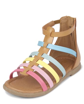 Toddler Girls Rainbow Gladiator Sandals