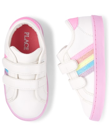 Zapatillas bajas con purpurina arcoíris para niñas pequeñas