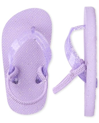 Chanclas con purpurina para niñas pequeñas