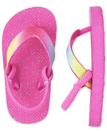 Chanclas con purpurina para niñas pequeñas