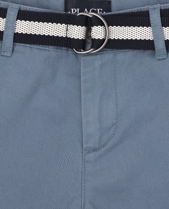 Shorts chinos con cinturón para niños