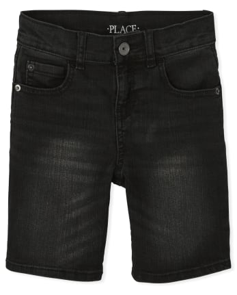 Kids black denim shorts best sale
