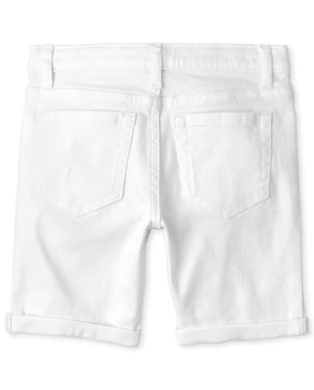 Girls Roll Cuff Denim Skimmer Shorts